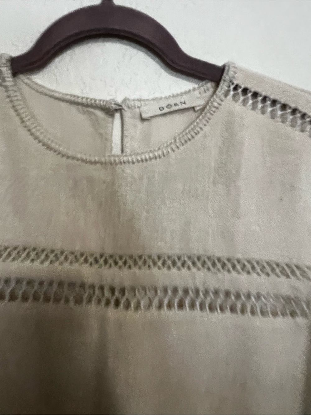 Doen 100% Silk Dress Medium Beige Linen - Picture 2 of 9